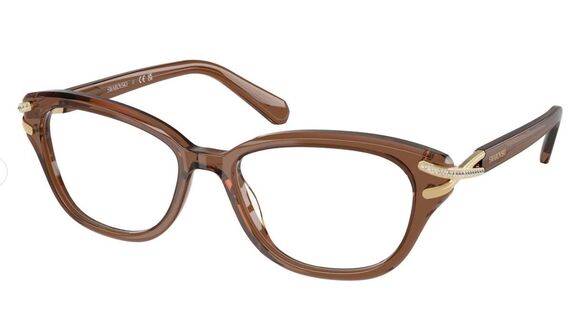 Swarovski SK2032 1067 Eyeglasses Women\'s Transparent Brown Full Rim 52-17-140 main image 5